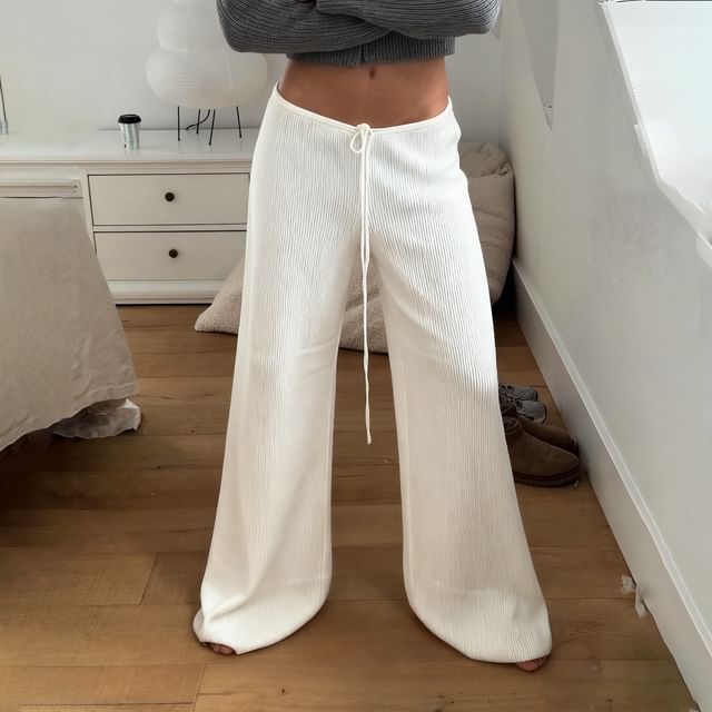 BrickBlack-High Waist Plain Wide Leg Pants