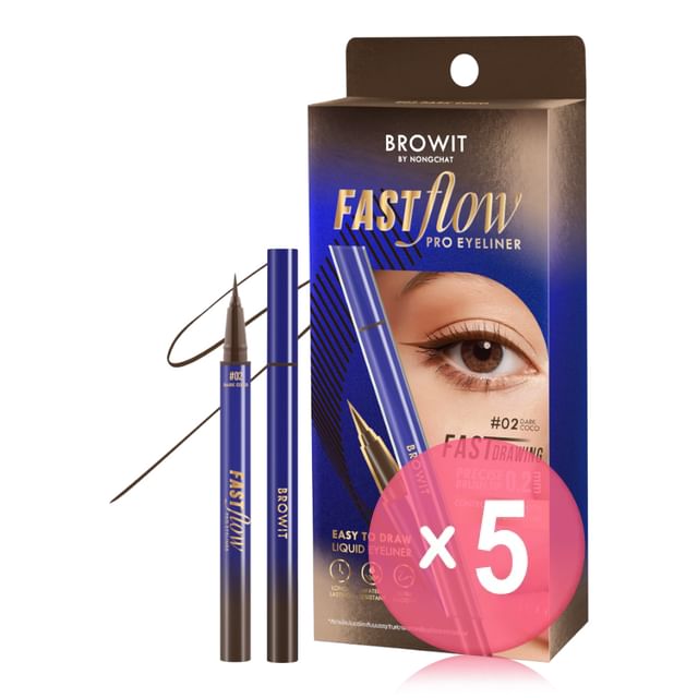 Browit-Fast Flow Pro Eyeliner 5pcs Bundle Set