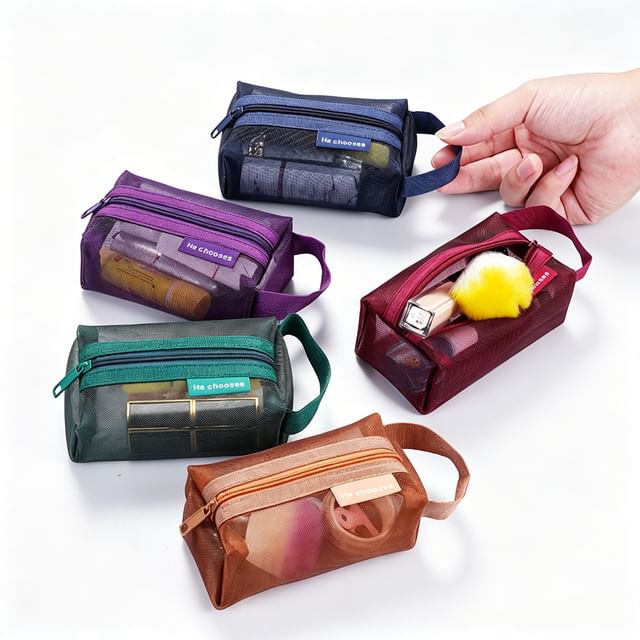 Buttermilk-Plain Mesh Pouch