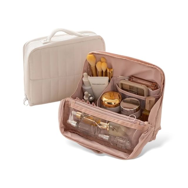 Buttermilk-Plain Padded Makeup Bag