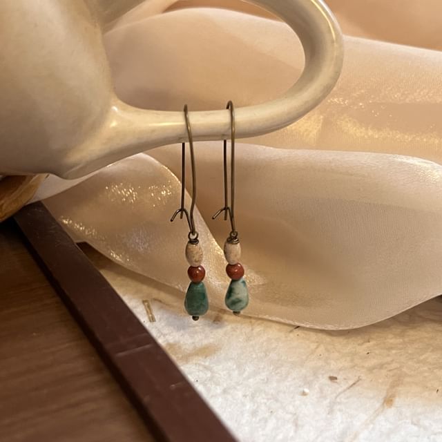Calafa-Beaded Hoop Earring