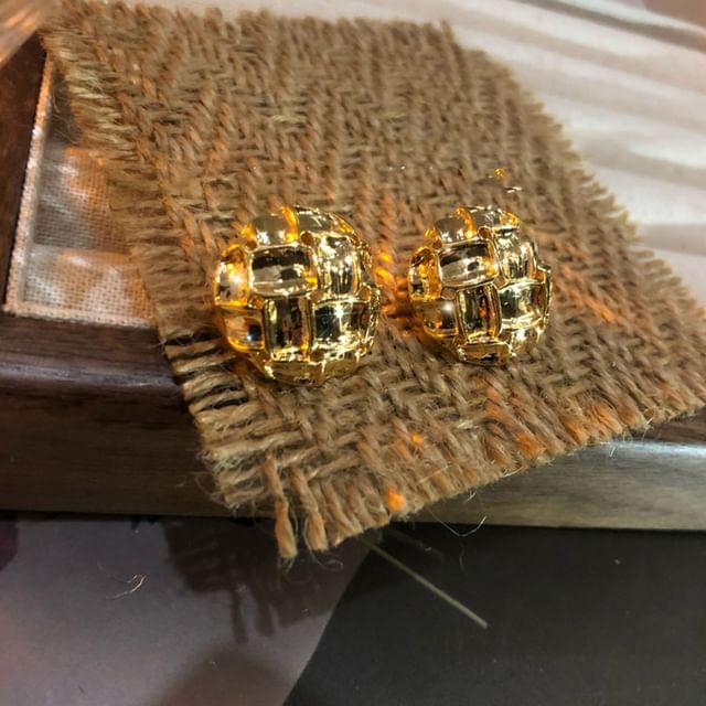 Calafa-Disc Metal Stud Earring
