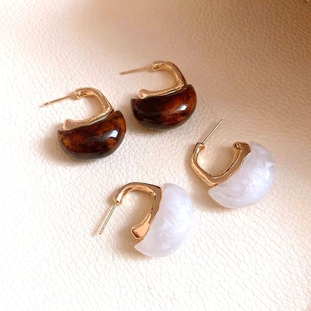 Calafa-Dome Half Hoop Earring