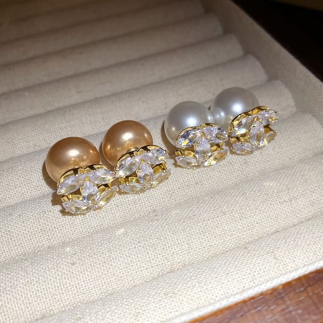 Calafa-Faux Pearl Stud Earring
