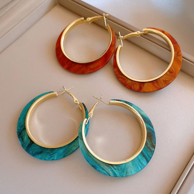 Calafa-Leverback Hoop Earring