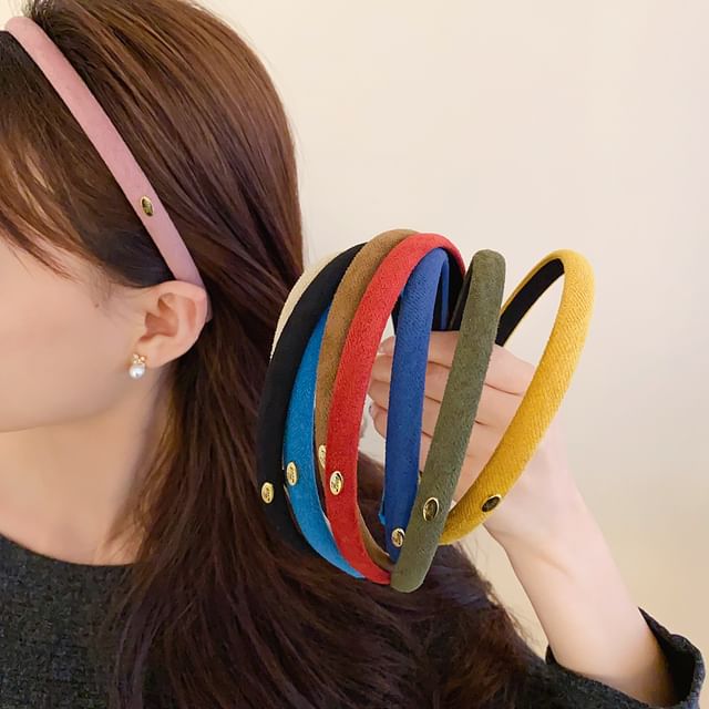 Calafa-Plain Flocking Hair Band