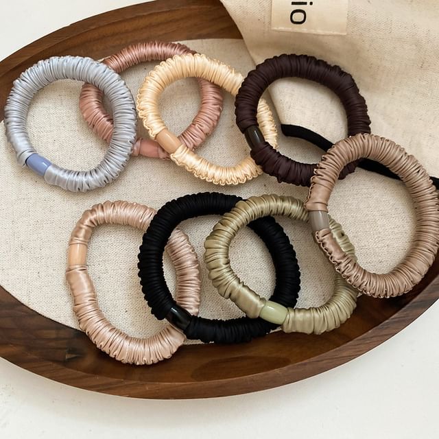 Calafa-Plain Shirred Hair Tie