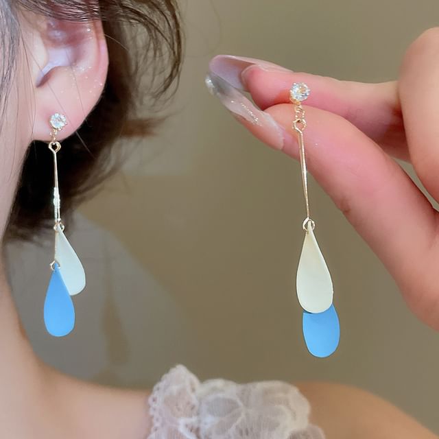 Calafa-Rhinestone Layered Drop Earring