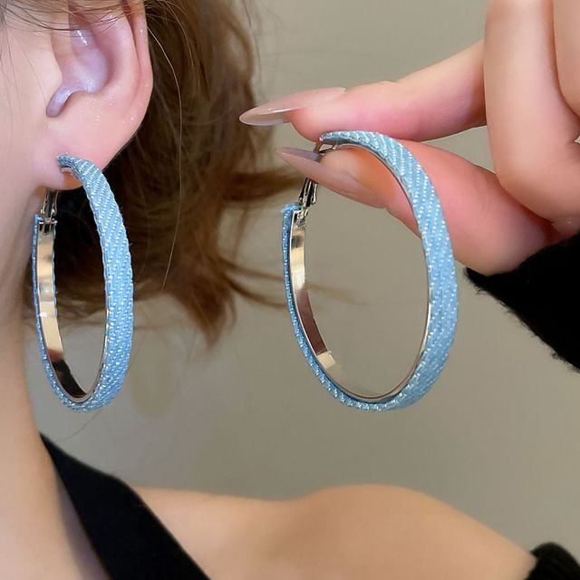 Calafa-Textile Hoop Earring