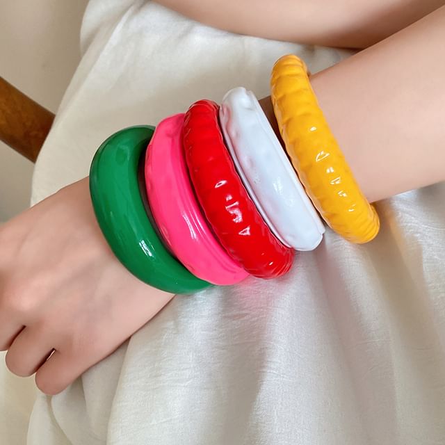 Calafa-Textured Chunky Open Bangle