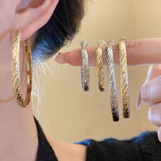 Calafa-Textured Hoop Earring Various Designs