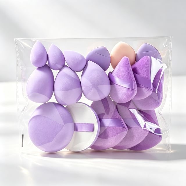 Candy Drop-Set of 17 Heart Shape Makeup Puff Set