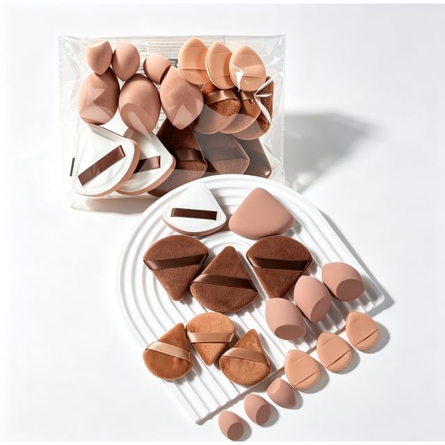 Candy Drop-Set of 17 Heart Shape Makeup Puff Set