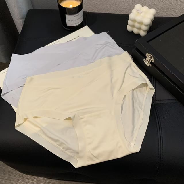 Candyiry-Plain Asymmetrical Bikini Panties