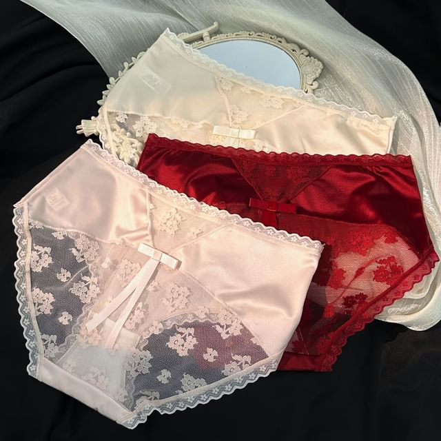 Candyiry-Ribbon Accent Lace Panties