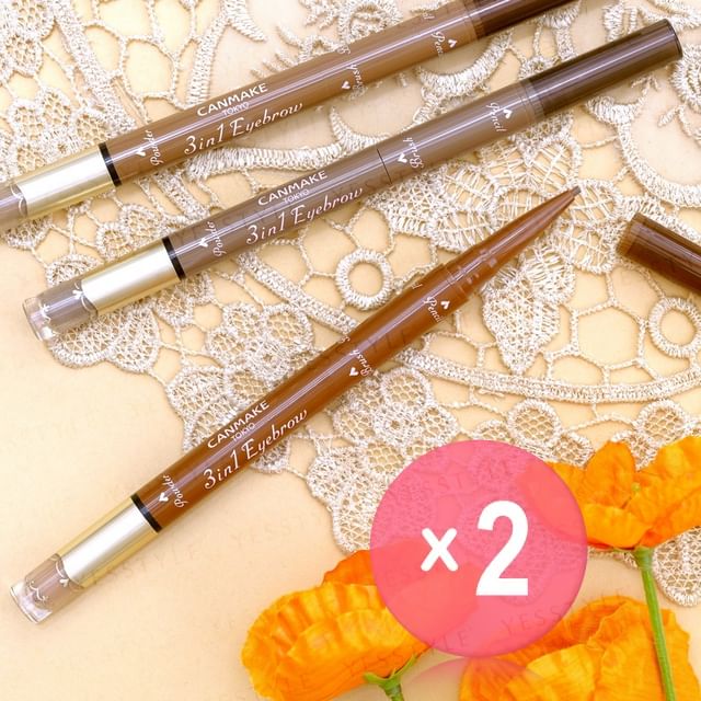 Canmake-3 In 1 Eyebrow 2pcs Bundle Set