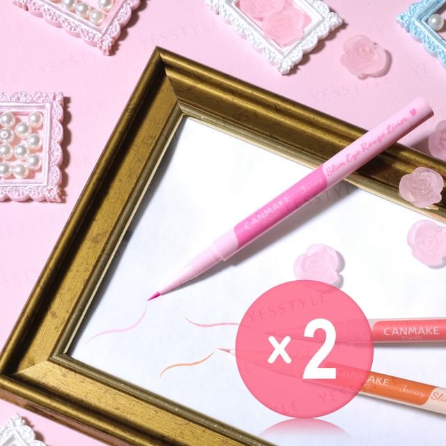 Canmake-3 Way Slim Eye Rouge Liner 2pcs Bundle Set