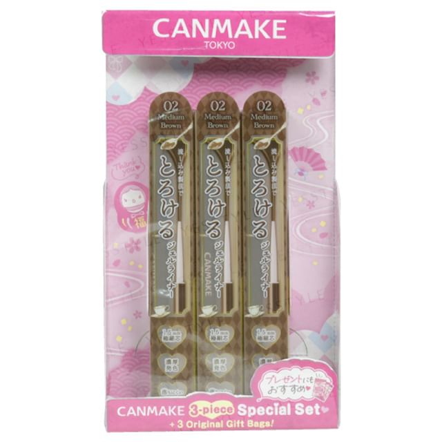 Canmake-Creamy Touch Liner Special Set 02 Medium Brown-3 Stuks