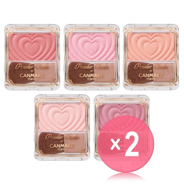 Canmake-Heart Powder Cheeks 2pcs Bundle Set