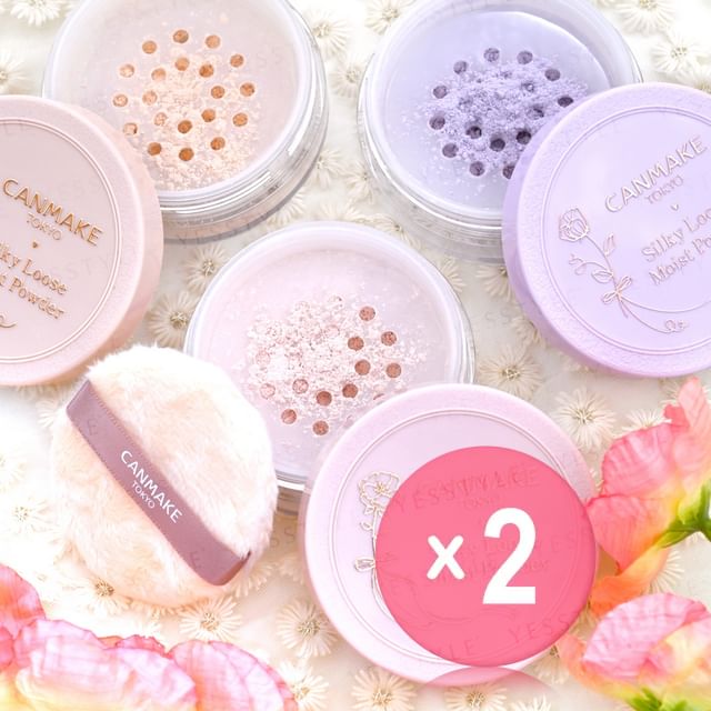 Canmake-Silky Loose Moist Powder SPF 23 PA 2pcs Bundle Set