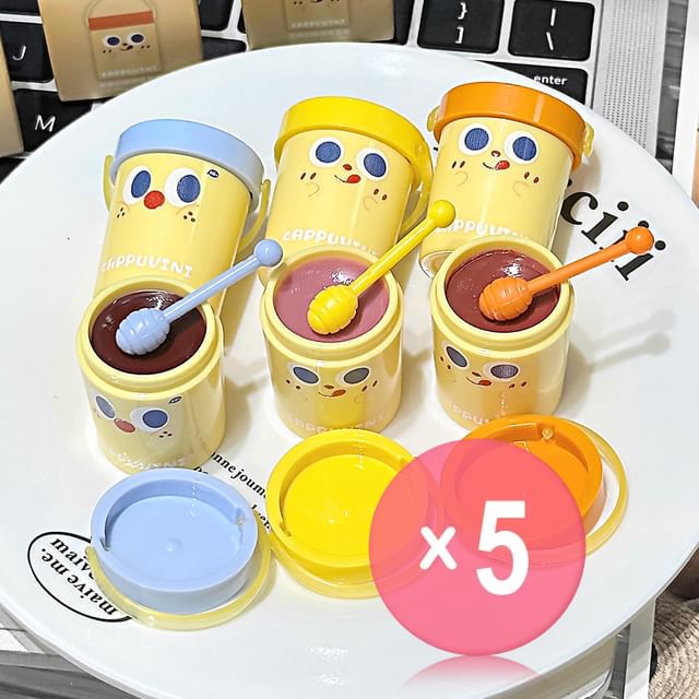 Cappuvini-Cute Cheese Solid Lip Gloss - 6 Colors 5pcs Bundle Set