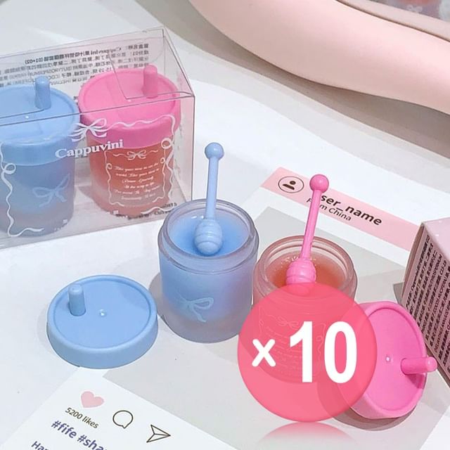 Cappuvini-Juicy Straw Cup Lip Mask - Masque à lèvres nourrissant - 2 teintes - lot de 10