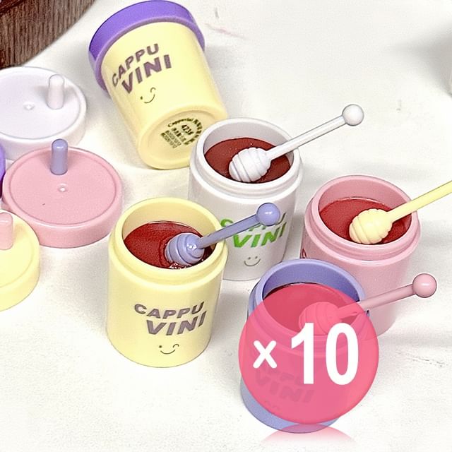 Cappuvini-Moisturizing Milk Tea Cup Lip Gloss - 4 Colors 10pcs Bundle Set
