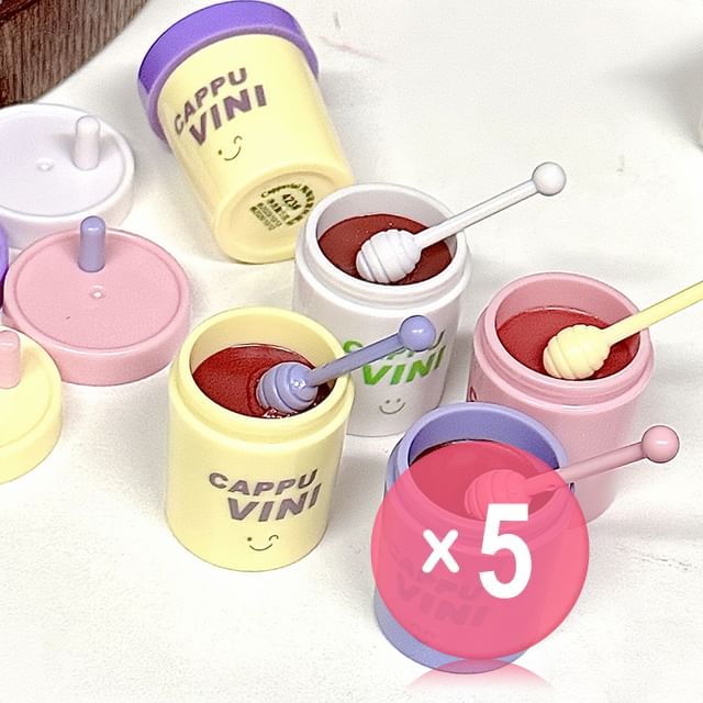 Cappuvini-Moisturizing Milk Tea Cup Lip Gloss - 4 Colors 5pcs Bundle Set