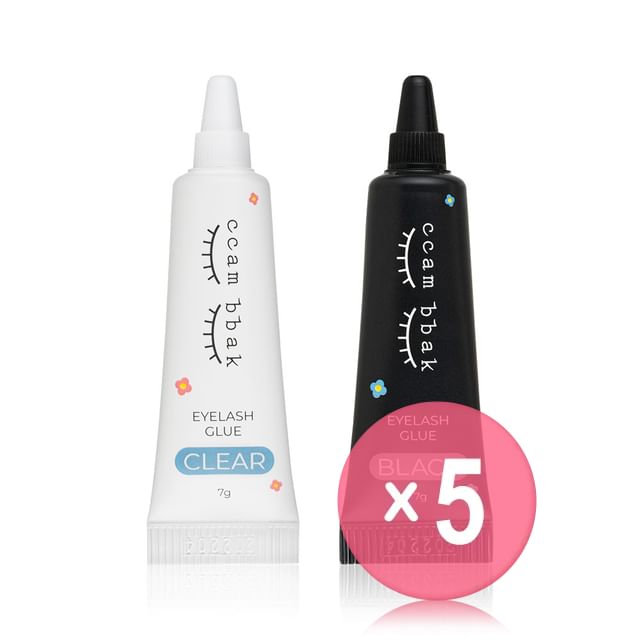 ccam bbak-Eyelash Glue - 2 Colors 5pcs Bundle Set