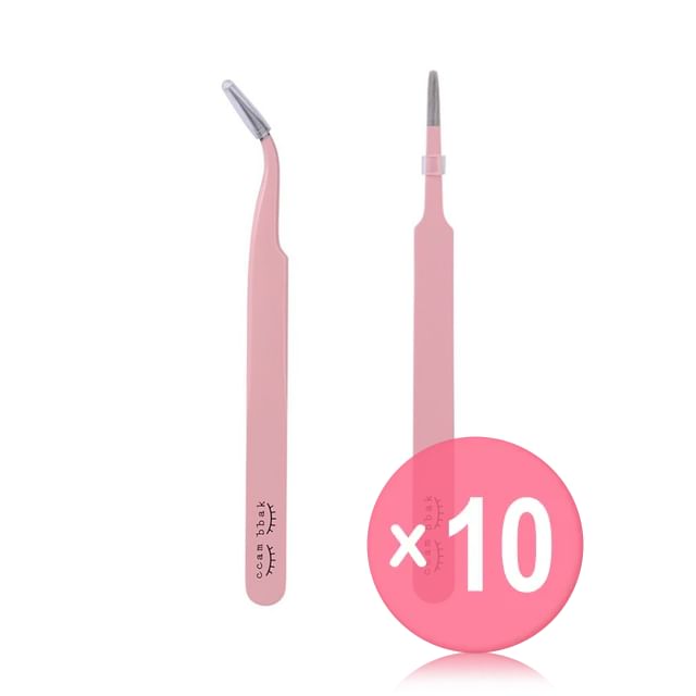 ccam bbak-Pink Tweezer - 2 Types 10pcs Bundle Set