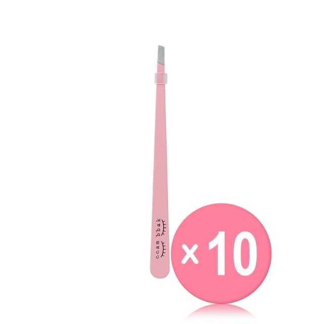 ccam bbak-Pink Tweezer Slanted Type 10pcs Bundle Set