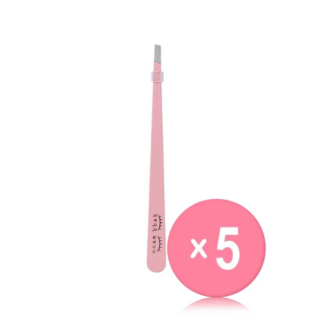 ccam bbak-Pink Tweezer Slanted Type 5pcs Bundle Set