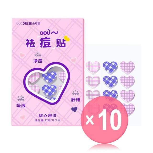 CCCDRLEE-Sweetheart Plaid Acne Patch 10pcs Bundle Set
