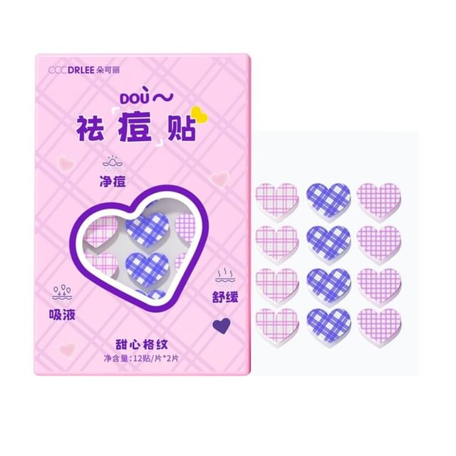 CCCDRLEE-Sweetheart Plaid Acne Patch-12 Pezzi 2