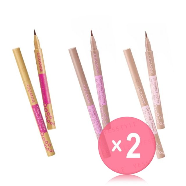 CEZANNE-Drawing Double Eyelid Eyeliner 2pcs Bundle Set