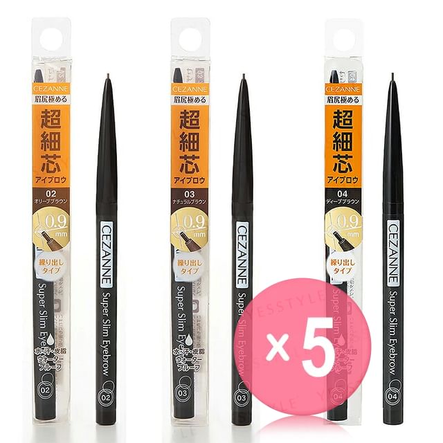 CEZANNE-Super Slim Eyebrow Pencil 5pcs Bundle Set