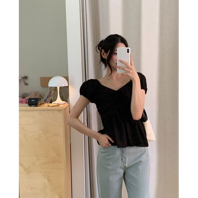 CHERRYKOKO-Off-Shoulder Empire Blouse