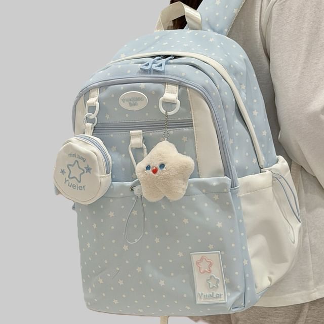 Star Spring Backpack Chestnut Party - Star Print Laptop Backpack / Bag Charm / Set | YesStyle
