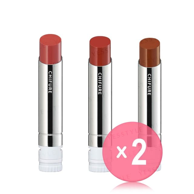 CHIFURE-Lasting Lipstick Sheer Refill 2pcs Bundle Set