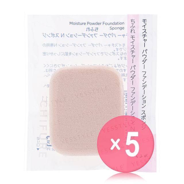CHIFURE-Moisture Powder Foundation Sponge 5pcs Bundle Set