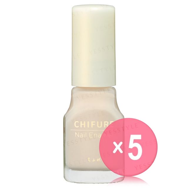 CHIFURE-Nail Enamel 020 White 5pcs Bundle Set