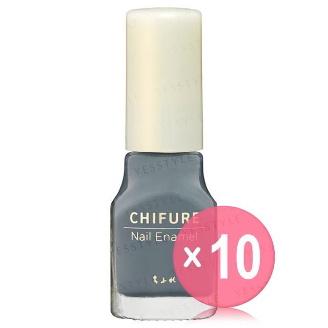CHIFURE-Nail Enamel 048 Gray 10pcs Bundle Set