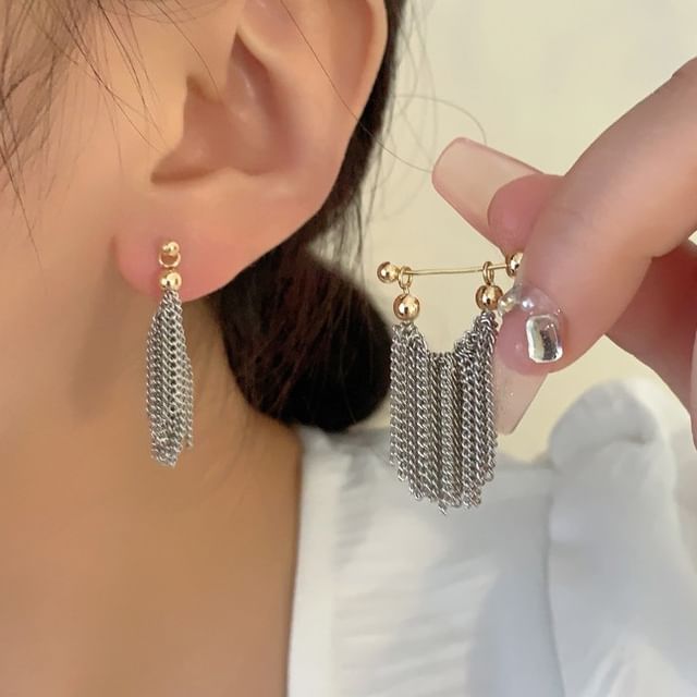 Chimerro-Chain Fringed Alloy Earring
