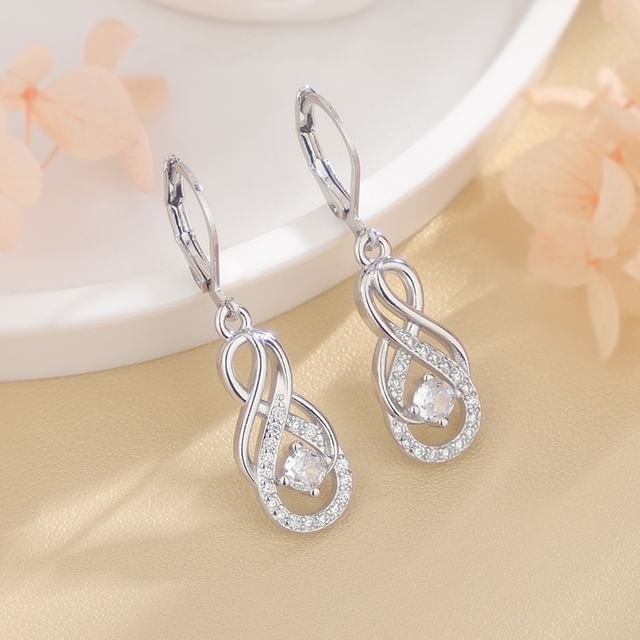 Chimerro-Double Eight Rhinestone Dangle Earring