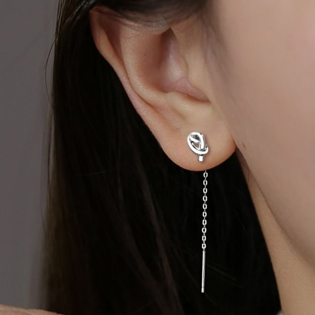Chimerro-Knot Alloy Threader Earring