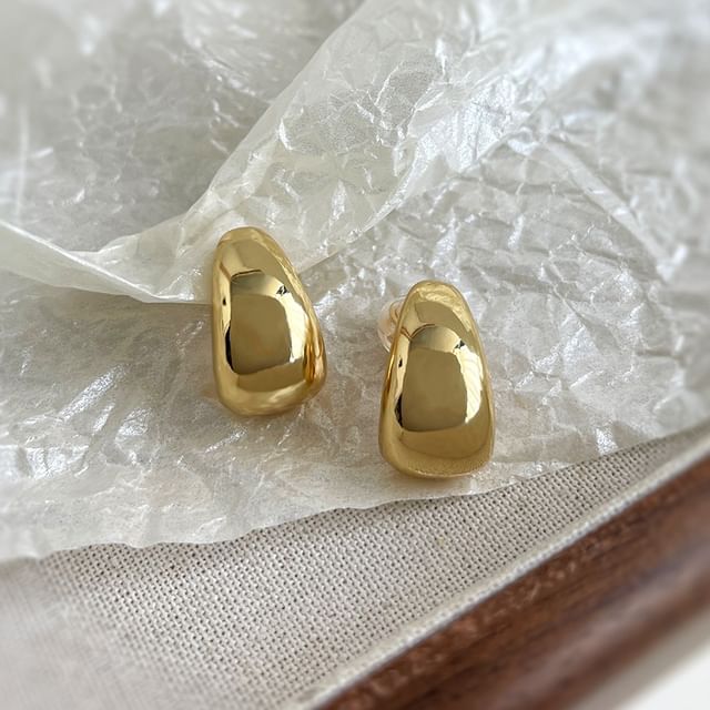 Chimerro-Polished Alloy Stud Earring Clip On Earring