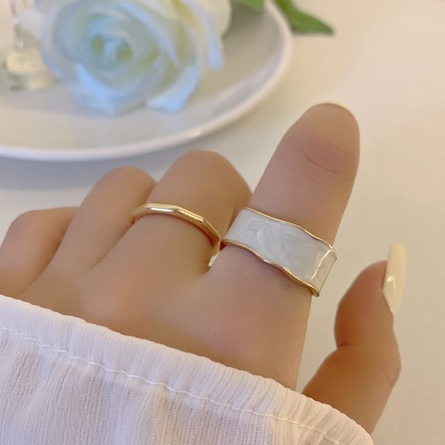 Chimerro-Set Irregular Glaze Alloy Open Ring Alloy Open Ring