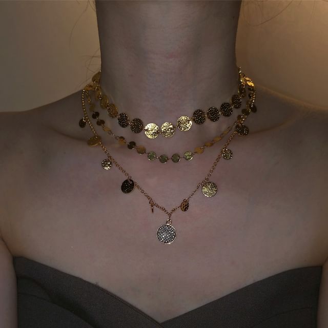 Chimerro-Set of 3 Disc Necklace