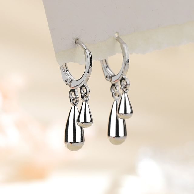 Chimerro-Silver Tone Hoop Drop Earring