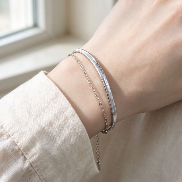 Chimerro-Snakebone Layered Bracelet
